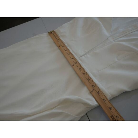 Lulu’s White Long Sleeve Maxi Dress | L | V-Neck | Mesh Insert | Formal Gown - Picture 11 of 13